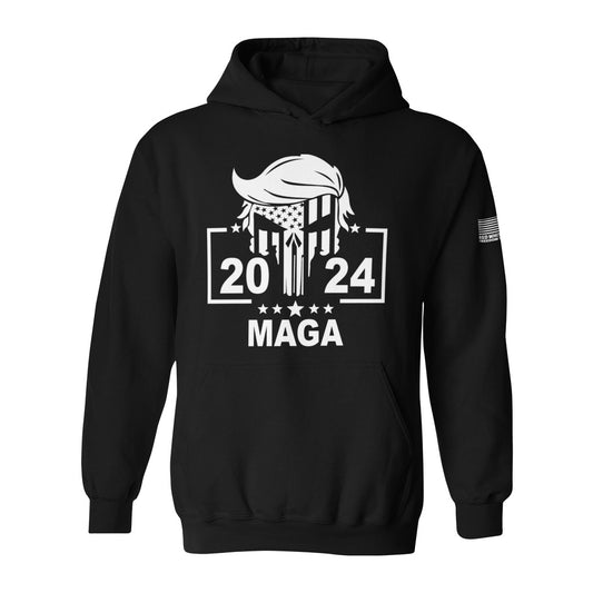 MAGA 2024 Punisher Skull (Hoodie) - Black Edition